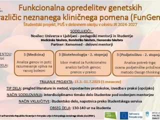 Predstavitev rezultatov projekta: Funkcionalna opredelitev genetskih različic neznanega kliničnega pomena (Fungen)