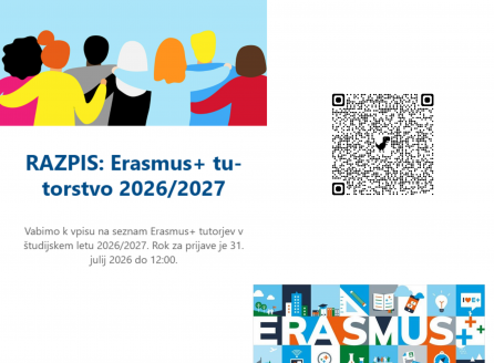 Erasmus+ tutorstvo za tuje &scaron;tudente 2026/2027