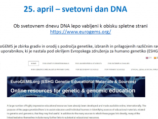 25. april – svetovni dan DNA