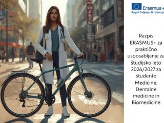 Razpis ERASMUS+ za praktično usposabljanje za &scaron;tudijsko leto 2026/2027