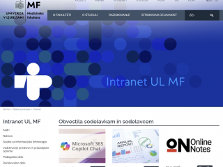 Intranet UL MF: Nadgrajena interna spletna stran UL MF za vse zaposlene