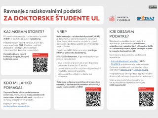 Ravnanje z raziskovalnimi podatki za doktorske &scaron;tudente