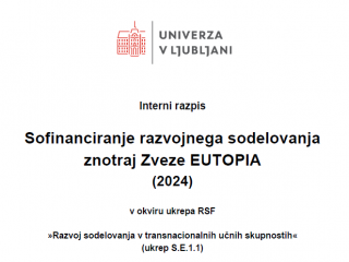 Interni razpis za sofinanciranje razvojnega sodelovanja znotraj zveze EUTOPIA (S.E.1.1)